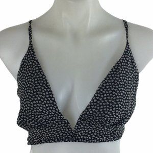 Free People Cassie Soft Bra in Black Combo Hearts Size L